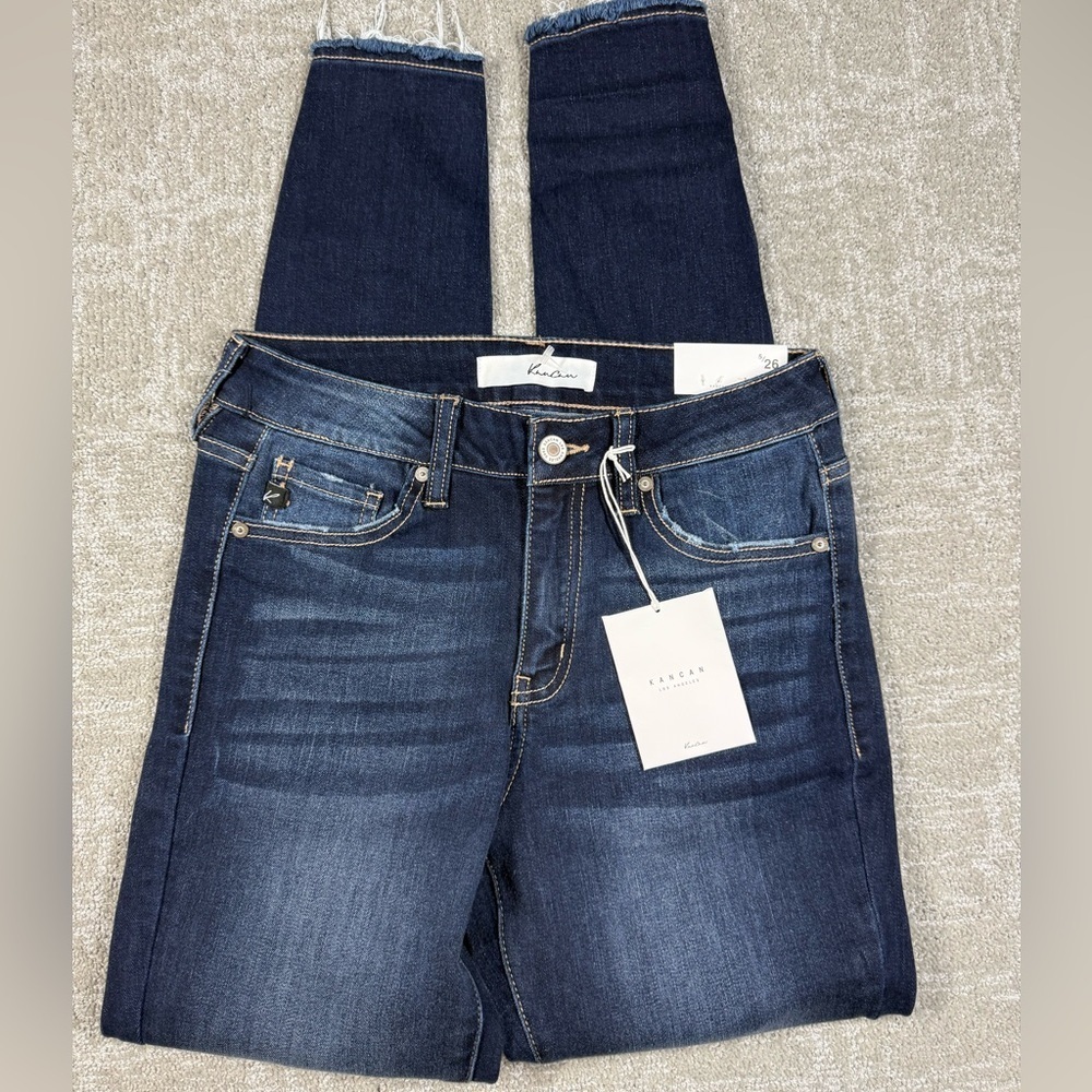 Kancan NWT High Rise Super Skinny Dark Blue Wash Stretch Jean Women Size 5/26
